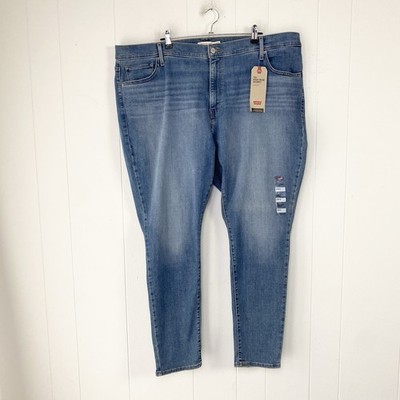 NWT Levi s 721 High Rise Jeans Skinny Hypersoft Size 24W M Plus Size Medium Wash