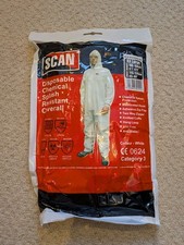 SCAN Disposable Chemical Splash Resistant Overall Sealed Size XXL