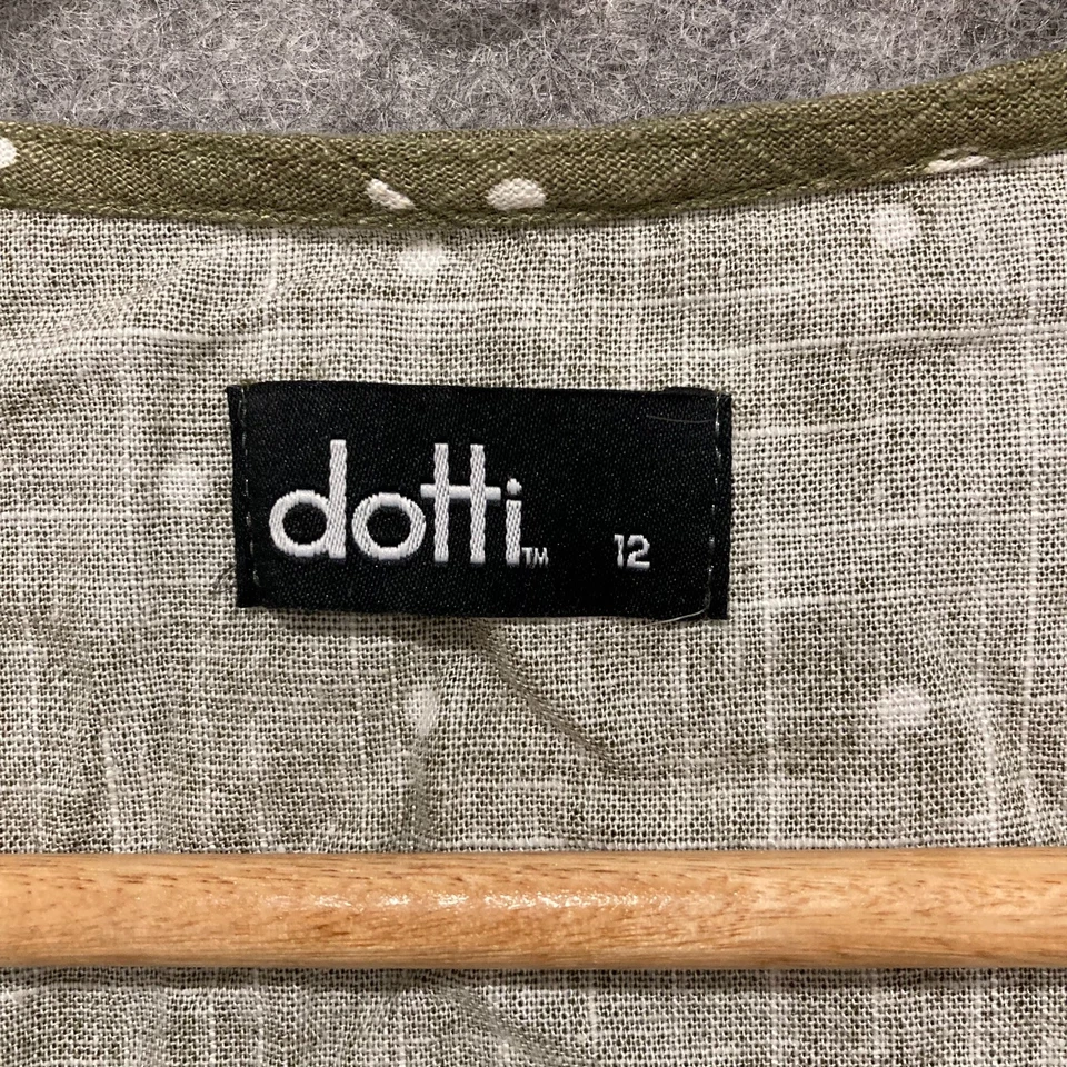 Top Dotti para mujer talla 12 verde lunares recortado cuello en V manga corta 53824 Foto 3 de 4