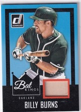 BILLY BURNS /25 GAME USED BASEBALL BAT A'S 2016 16 PANINI DONRUSS KINGS