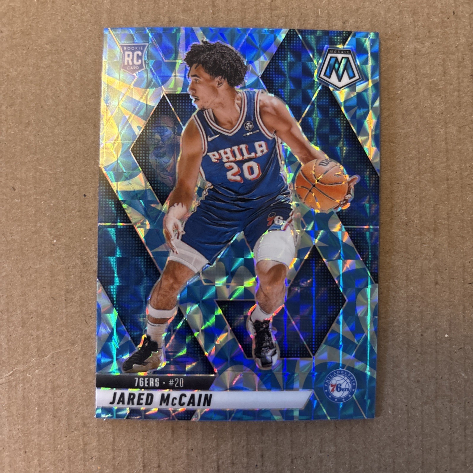 2024-25 Panini Mosaic - Rookies Jared McCain #228 Reactive Blue Mosaic Prizm...