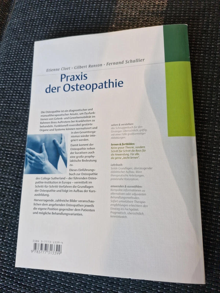 Praxis der Osteopathie Etienne Cloet Buch Fachbuch 2. Auflage Kraniosakrale Buch