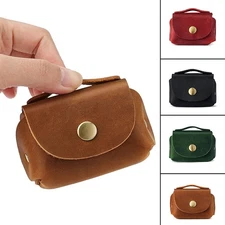 Real Leather Mini Pouch Wallet Women Coin Purse Key Pocket Change Buckle Wallet