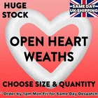 Polystyrene White Foam OPEN HEART WREATH SHAPES - CHOOSE SIZE & QUANTITY