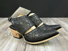 Lane Boots Robin Mule Jet Black Western Slip-On Heels Women’s 8.5 - NEW