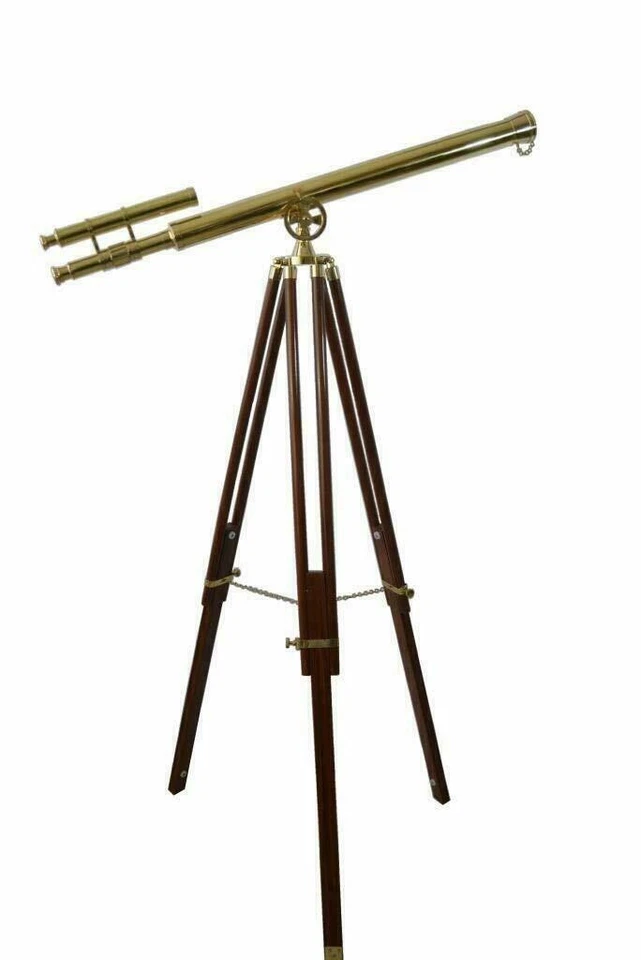 39 inches Telescope Nautical Brass Wooden Tripod/Stand Antique Spyglass Vintage - Image 2 of 4