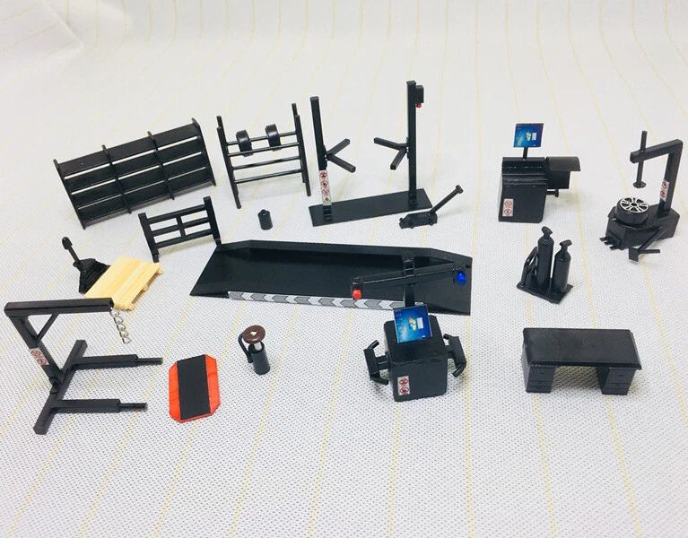Diorama 1/64 Car Garage Props Model Set Car Maintenance Workshop Scene Model Toy - Image 3 of 4