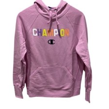 New CHAMPION Women's Pink Hoodie Sweatshirt Small Casual Athleisure Sporty
