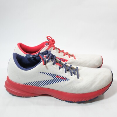 Brooks Launch 7 White Red Blue Running Shoes Mens Size 11.5  display picture 1