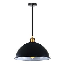 Industrial Metal Dome Pendant Lamp E27 Shade 40cm Ceiling Hanging Light Kitchen