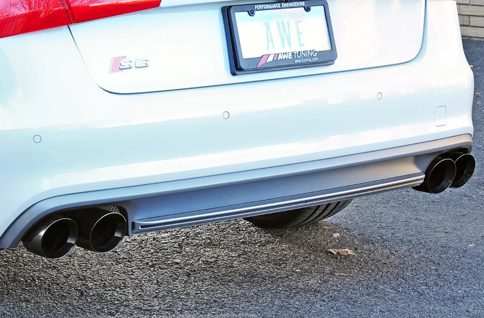 AWE Track Edition Cat-Back Exhaust w/ 4” Black Tips For 13-17 Audi S6 4.0L - Изображение 3 из 4