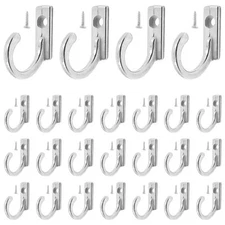 100Pcs Silver Wall Mounted Single Hooks Small Coat Hanger with Screws Keys