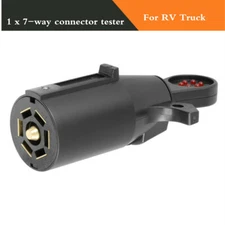 7-Way RV Blade Wiring Circuit Tester Trailer Hitch LED Connector Plug Pin Round