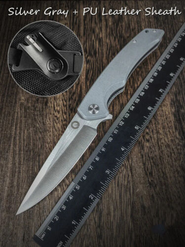 New 4" Folding Pocket Knife D2 Steel Blade Ball Bearing G10 Handle EDC Survival - Picture 19 of 21