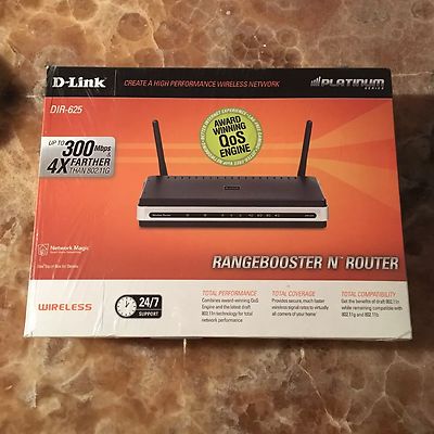D-Link RangeBooster N DIR-625 300 Mbps 4-Port Wireless N Router - Black