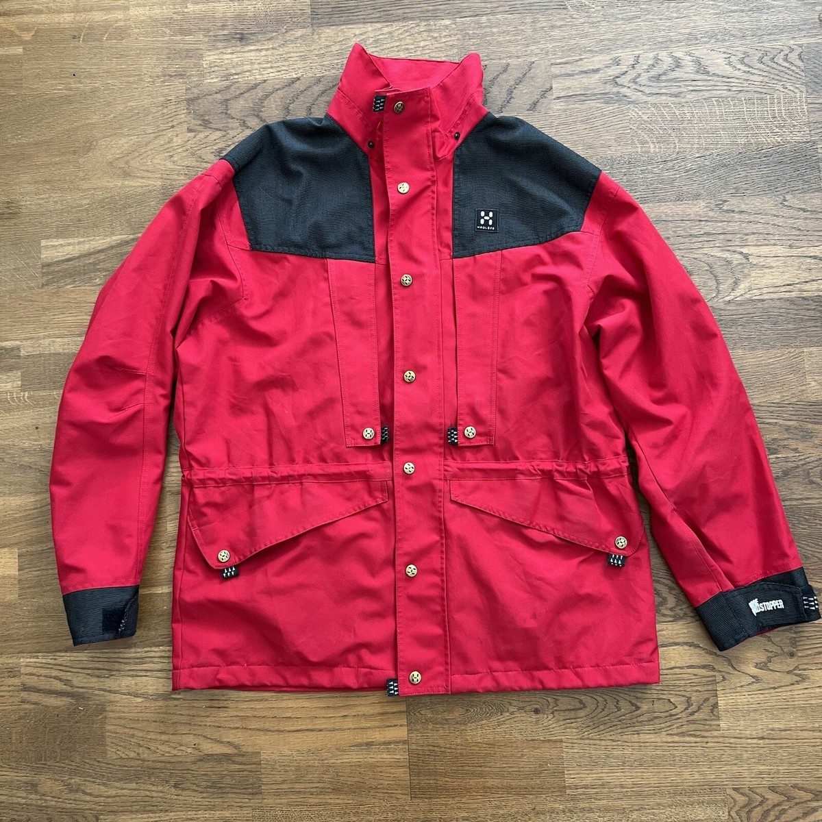 Vintage Haglofs Gore Windstopper Red Black Jacket Men's Size M | eBay