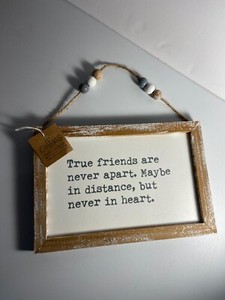 Collins Fresh + Original wooden wall hanging sign True Friends NWT