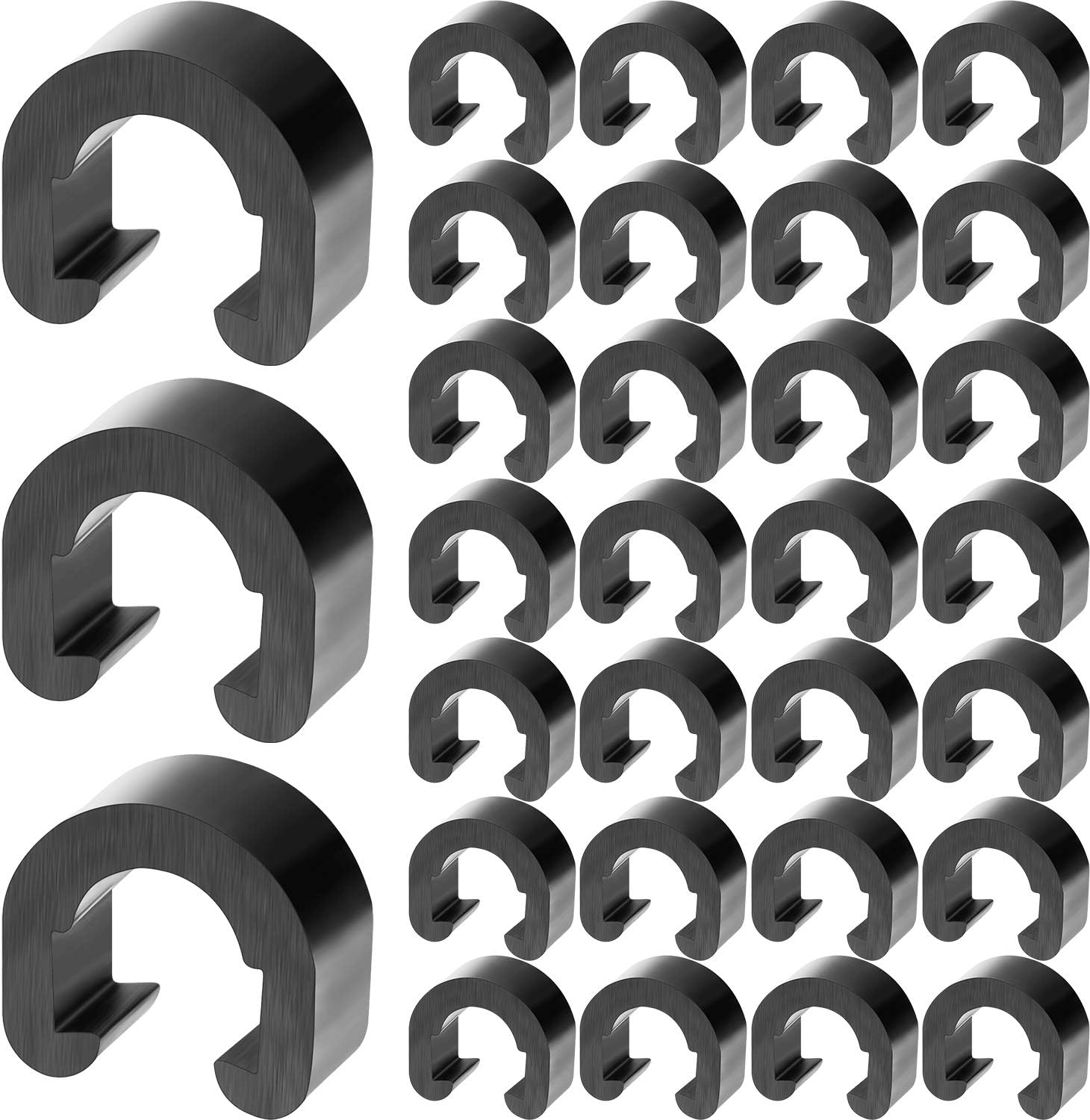 100Pcs Black Bike C-Clips Brake Derailleur Hose Guide Clamps  