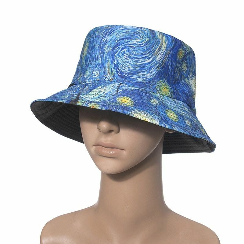 1pc Starry Sky Bucket Hats Van Gogh Art Caps Unisex Summer