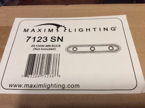 Maxim Lighting 7123 SN Satin Nickel 3 Light Vanity Bathroom Light Fixture - Picture 3 of 3