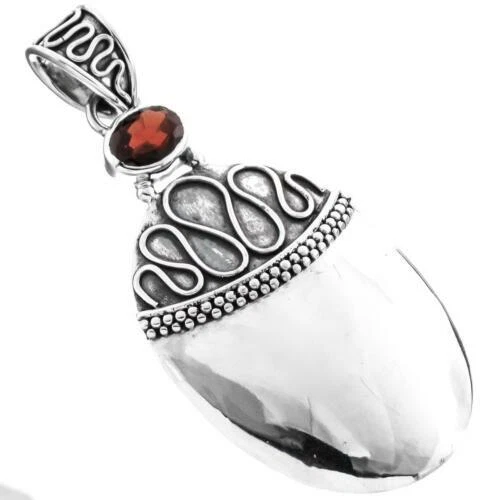 Collane e pendagli di lusso con gemme rosse in argento sterling