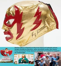 Fray Tormenta Signed Nacho Libre Lucha Mask BAS COA AAA CMLL WAR UWA Wrestling