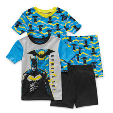 New DC Comics The Batman Tops Shorts 4-Piece Pajama Set 6 8 10