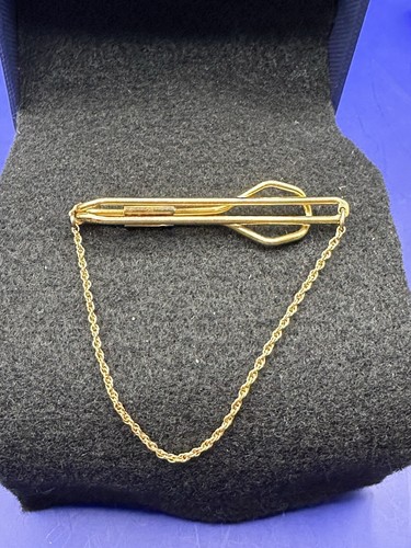 TIE CLIP GOLD PLATED, 10K CHAIN VINTAGE (451) - Picture 12 of 14