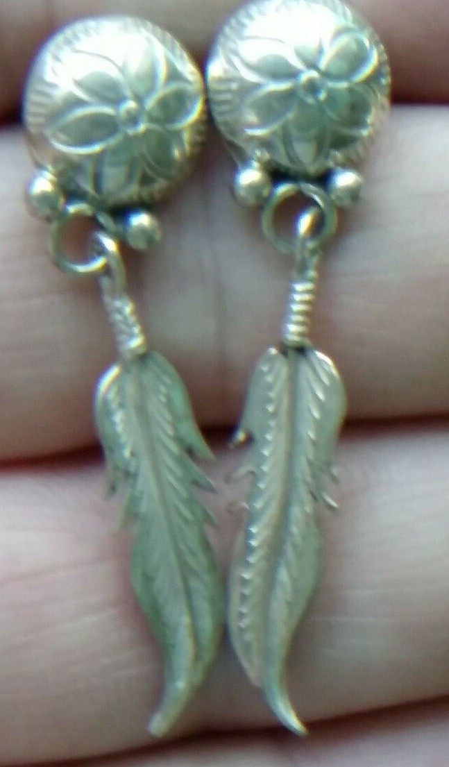 925 Sterling Silver Dangle Leaf Shape Earrings  #… - image 1