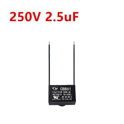 CBB61 2.5mfd 2.5uf  250V VAC 50/60Hz  Fan Motor Capacitor 2 WIRES