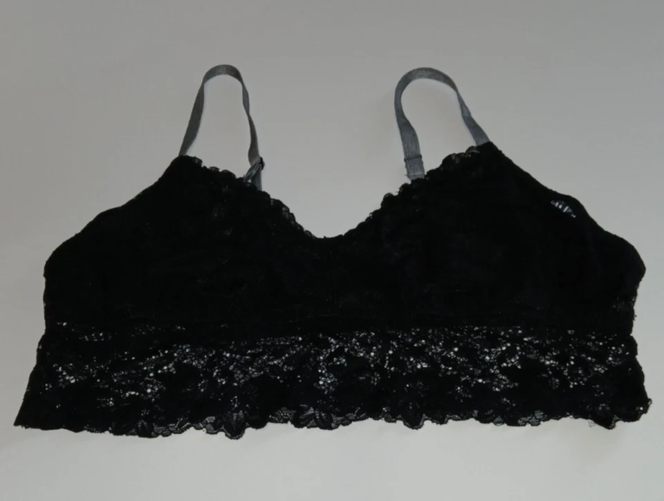 Sujetador Babydoll Nicole Miller Talla XL Negro Encaje con Correas Ajustables Grises Inalámbrico Foto 4 de 4