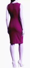 CALVIN KLEIN SCUBA SLEEVELESS SHEATH DRESS, BOYSENBERRY, SIZE 12P NWT