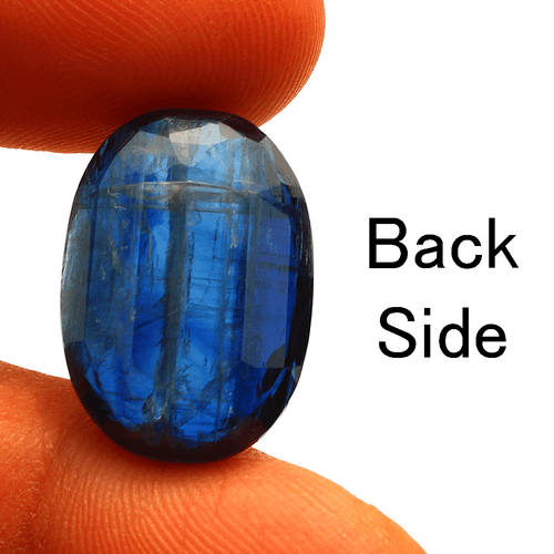 Certified 22.10 Cts Natural Blue Kyanite Top Grade Oval Faceted Cut Gemstone - Picture 7 of 10