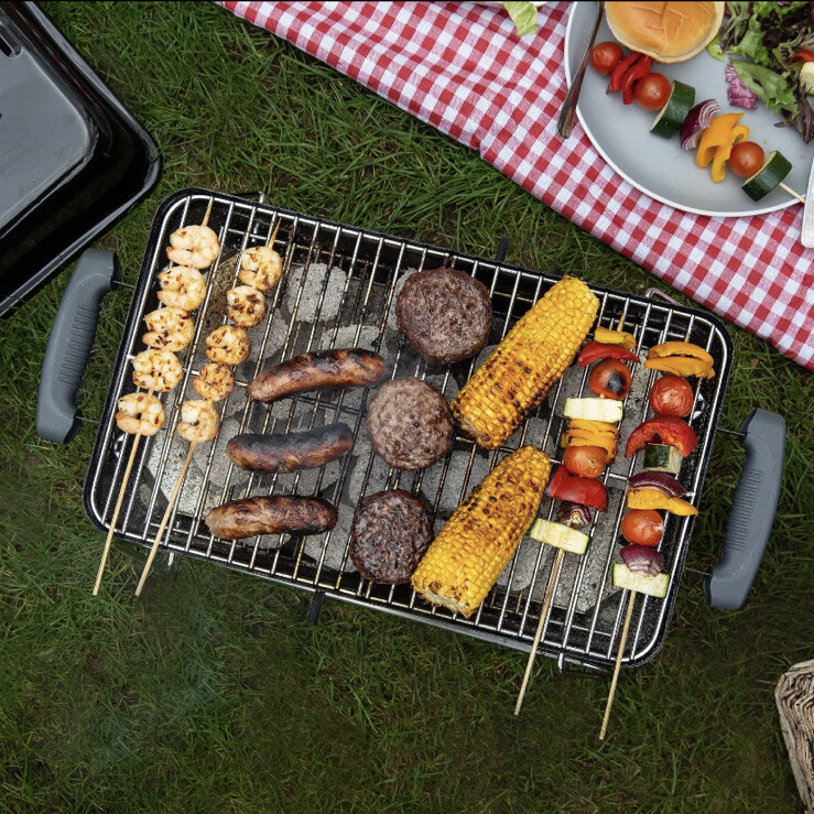 Foreman Charcoal BBQ Premium Portable Briefcase Barbecue Grill