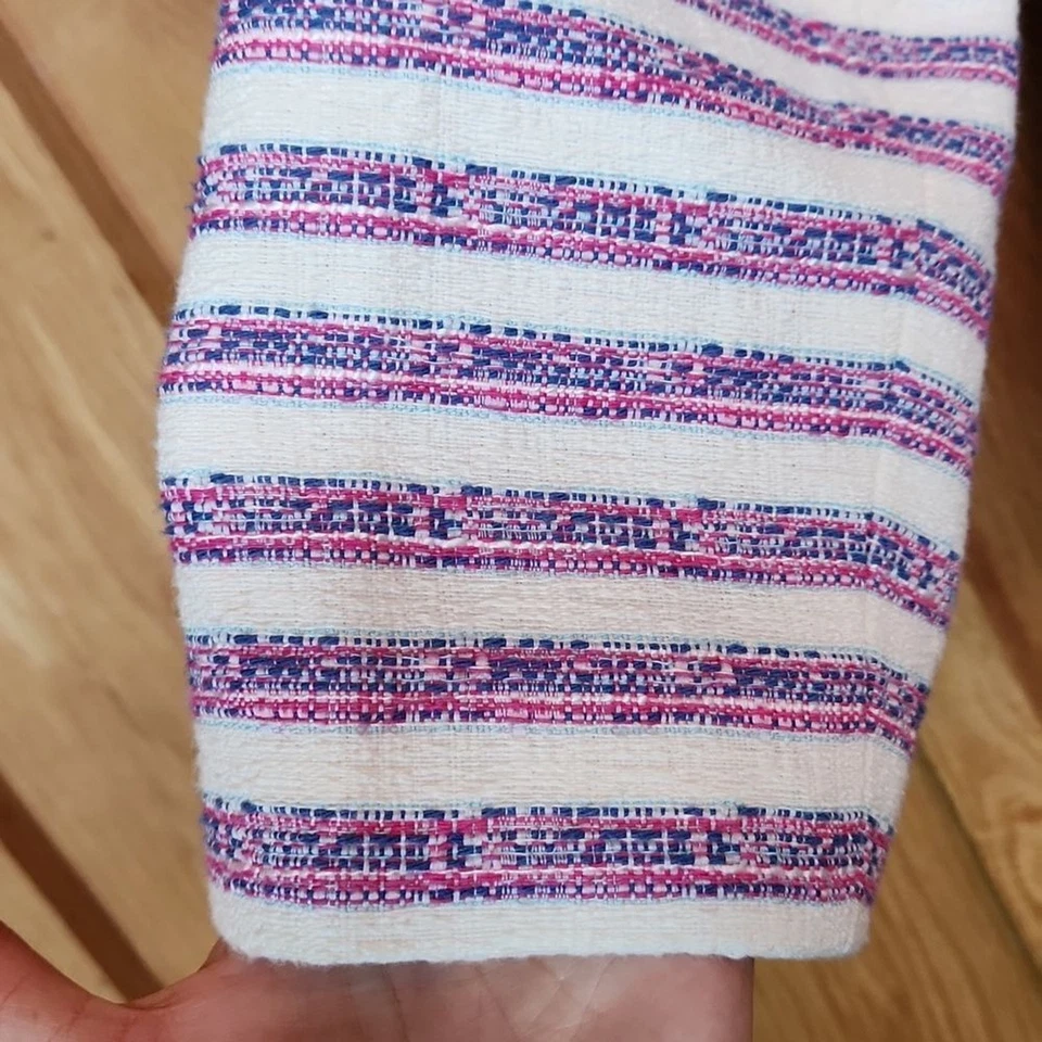 Talbots Pastel Office Preppy Textured Blazer, Size 6 Pink, Blue, Cream Stripes - Image 4 of 4