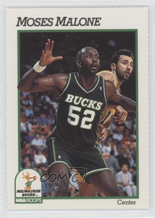 1991-92 NBA Hoops Milwaukee Bucks Sheet Singles Moses Malone HOF