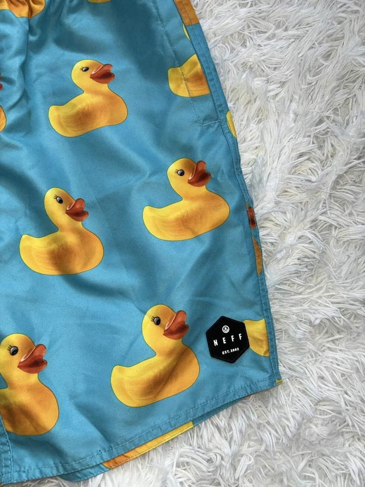 Neff Men’s Sz. M Blue Rubber Duck Shorts. Excellent Condition, Fun - Image 2 of 4