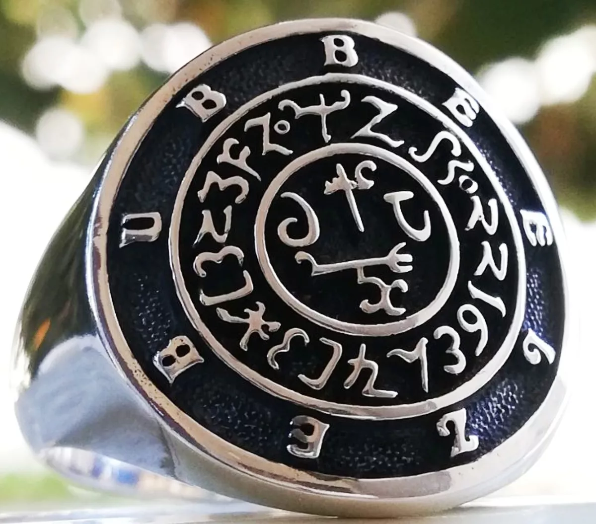 Sterling Silver 925 Seal of Beelzebub Goetia Satanic Ritual Lamen Handmade  Ring | eBay