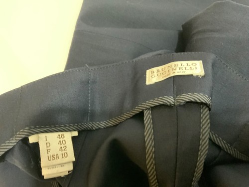 BRUNELLO CUCINELLI VIRGIN WOOL PANTS LIGHTWEIGHT SIDE ZIP ANKLE SLITS 10 - Picture 9 of 14