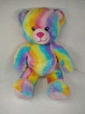 2012 Build A Bear Rainbow Plush Toy Stuffed Animal 17 inches Tie Dye Teddy Bear