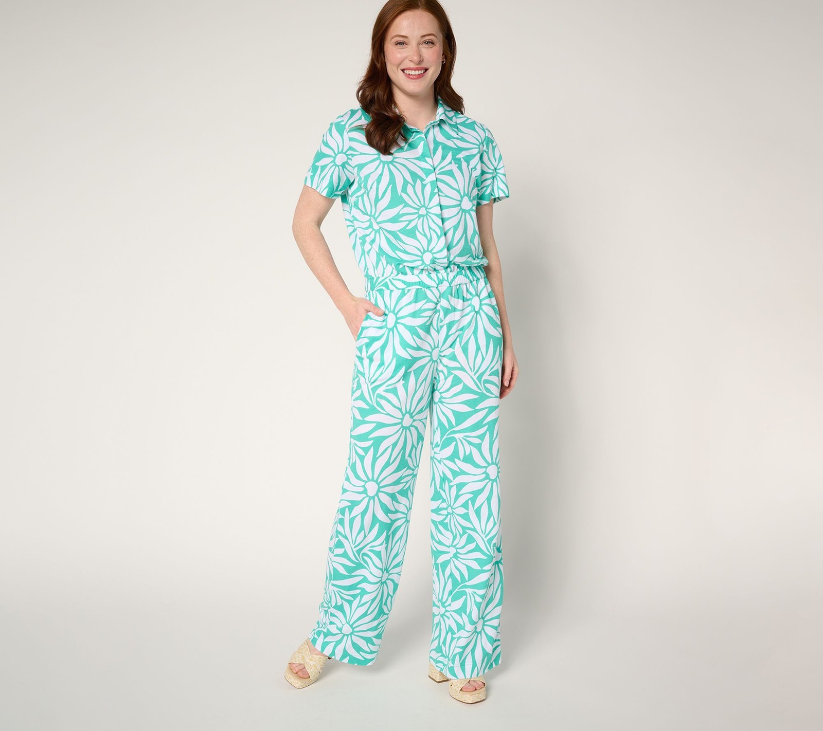 Belle by Kim Gravel Women's Petite Dress PS Pet Cabana Knit Good Blue A688207
