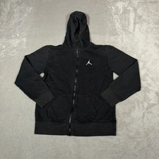 Air Jordan Hoodie Youth Large Black Full Zip Sweatshirt Jumpman Logo Fleece