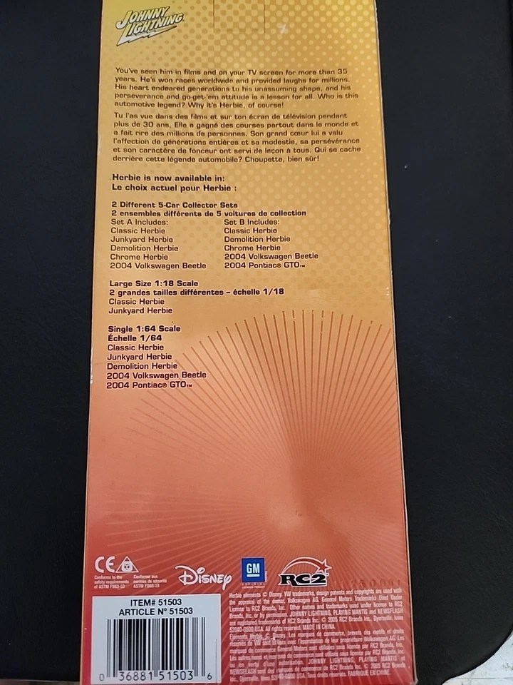 Johnny ⚡️Lightning Herbie Fully Loaded 5 Car Set WHITE Lightning Herbie  - Image 2 of 4