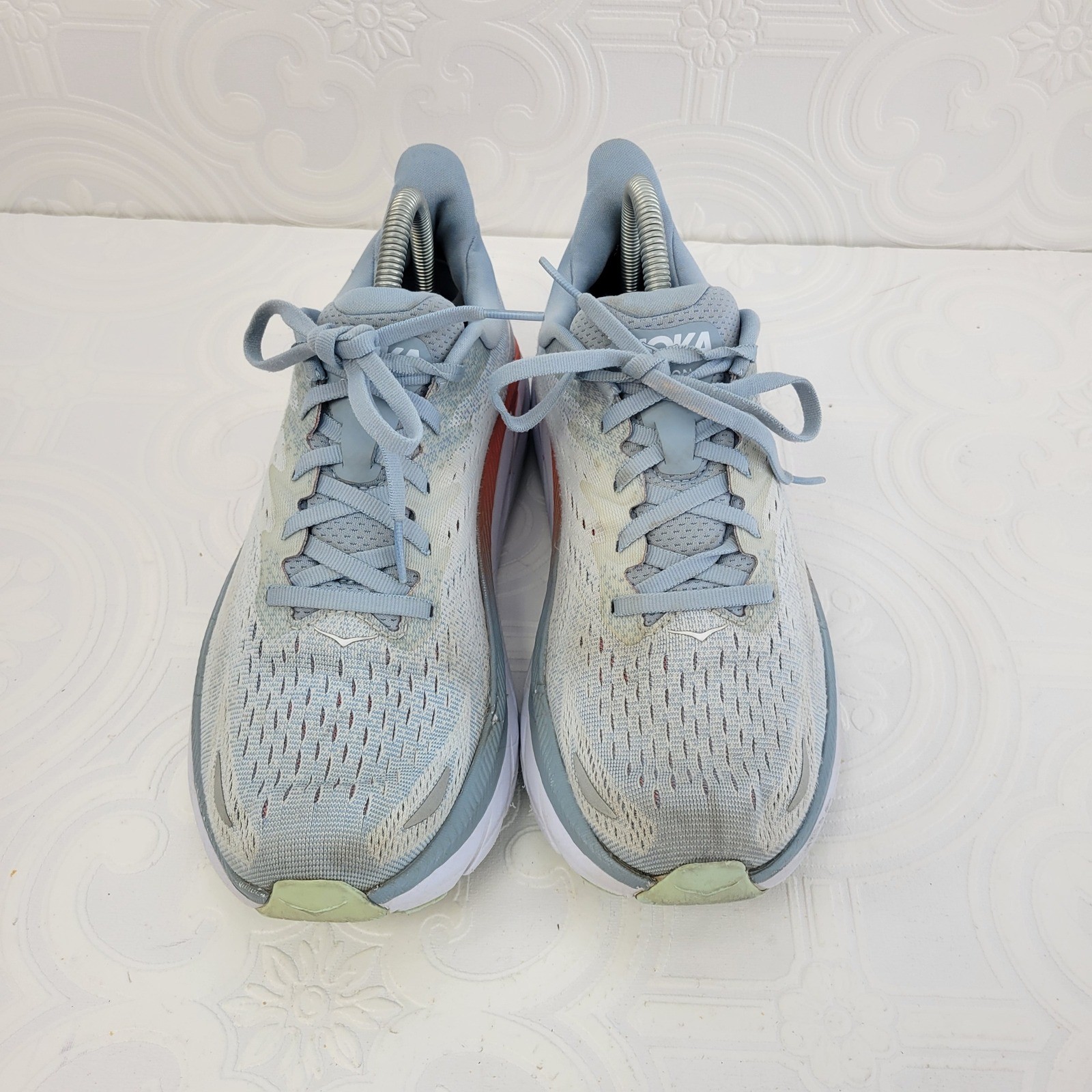 Hoka One One Clifton 8 Womens 9.5 Wide Blue Orange Running Shoes 1121375 thumbnail 5