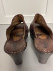 BORN Brown LEATHER Wedge MULES Clogs Slip On Heels Comfortable Sz 10 — photo 4