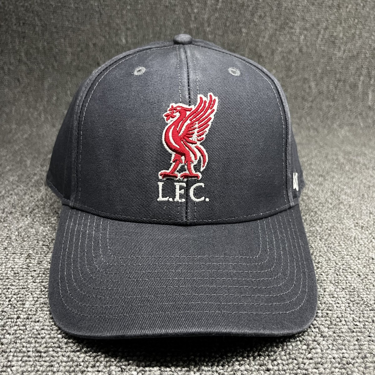Liverpool FC '47 Clean Up Hat Charcoal Gray Red Liver Bird LFC Adjustable Cap
