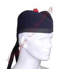 Scottish Military Traditional Kilt Cap - 100 Wool Navy Blue Glengarry Hats