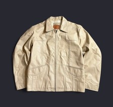 G-Star Raw 3301 Rare Beige Leather Stoeger Biker Bomber Jacket Men’s Size XL