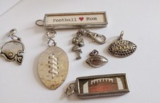 Set of Seven "Football" Pendants and Charms Great for Jewelry Making or Crafts