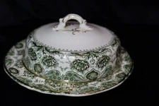 DUNN BENNETT IMPERIAL SEMI CHINA CORONATION ROUND COVERED BUTTER DISH